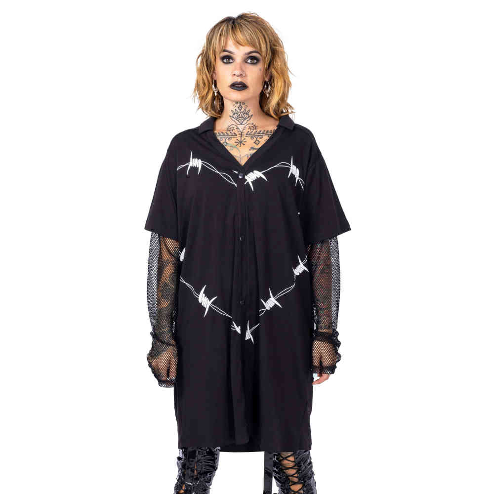 Heartless - Barbed Heart Top - Zwart